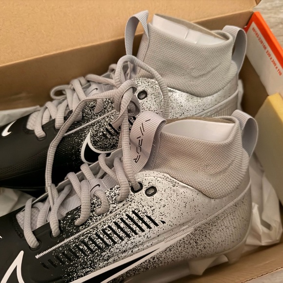 Nike Vapor Edge Pro 360 2 Cleats Silver Black White Size 6.5 New - Picture 5 of 6